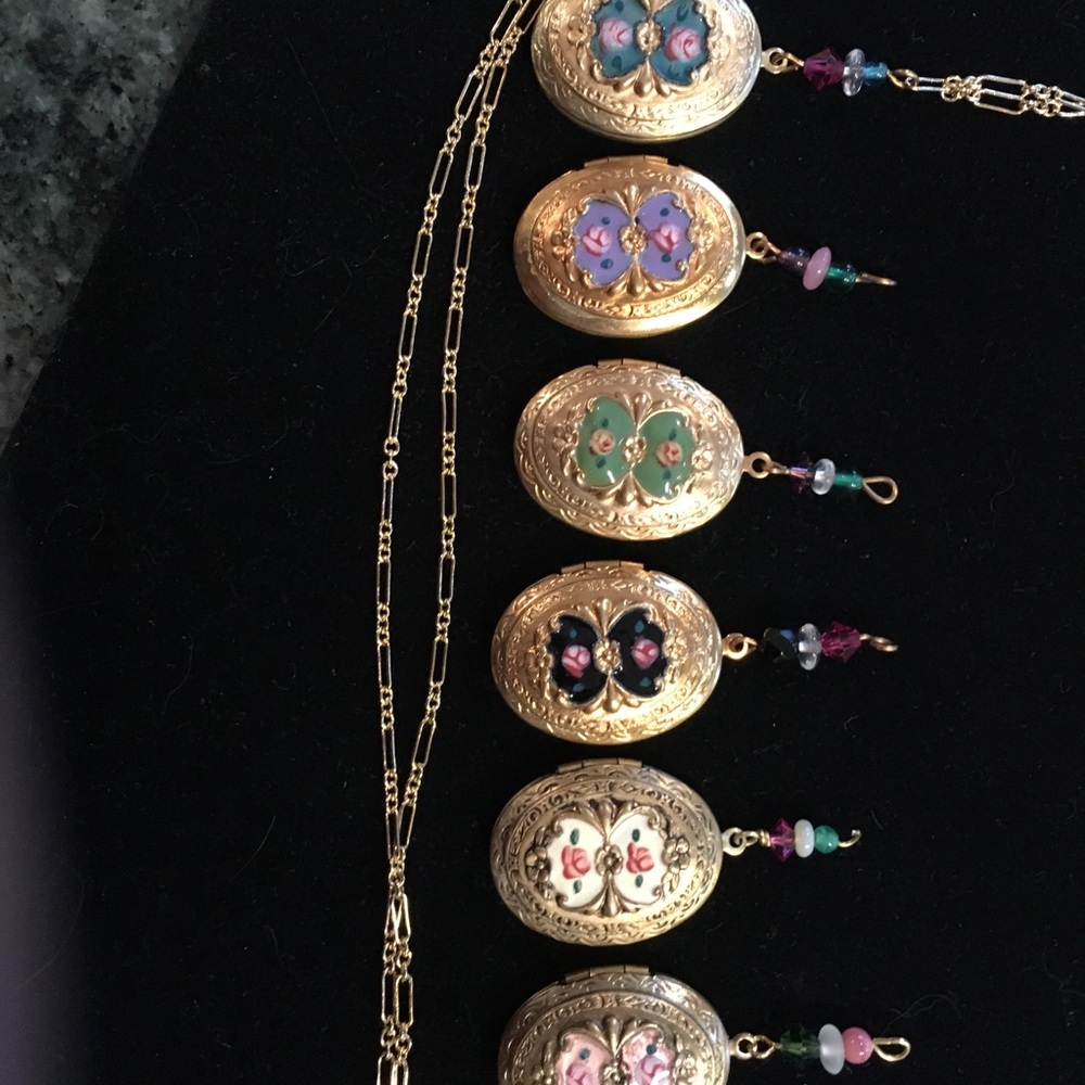 Vintage Oval Enamel Lockets